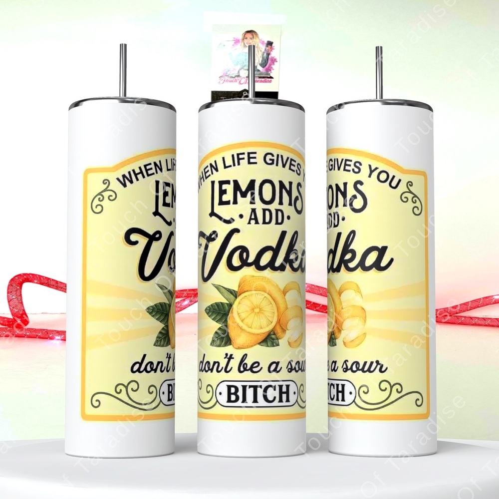 When Life Gives You Lemons…20 Ounce Stainless Steel Tumbler giftbox and straw
